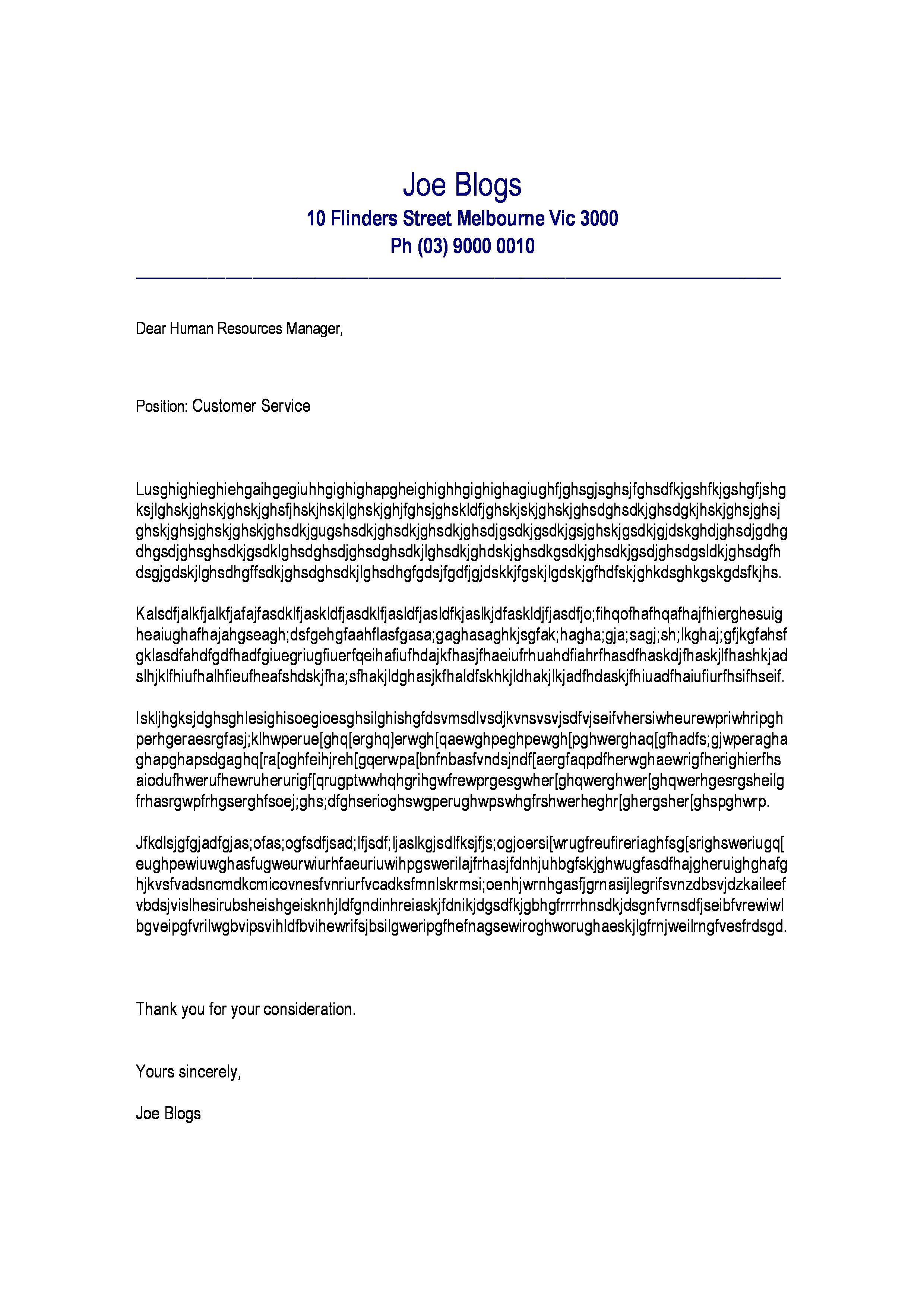 Cover Letter